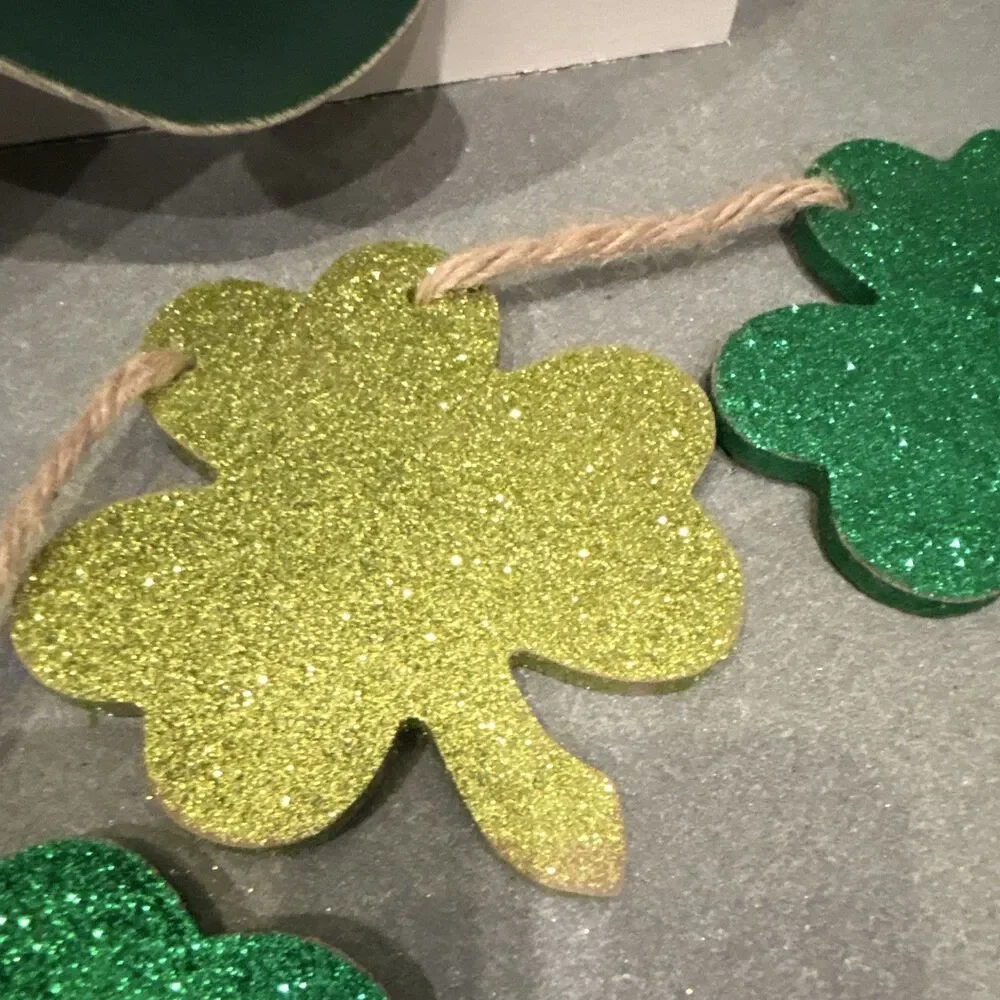 Hobby Lobby St. Patrick's Day Decorations Lot w/ Glitter Clover Garland & More